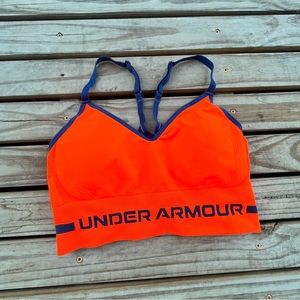 under armour NEON orange sports bra